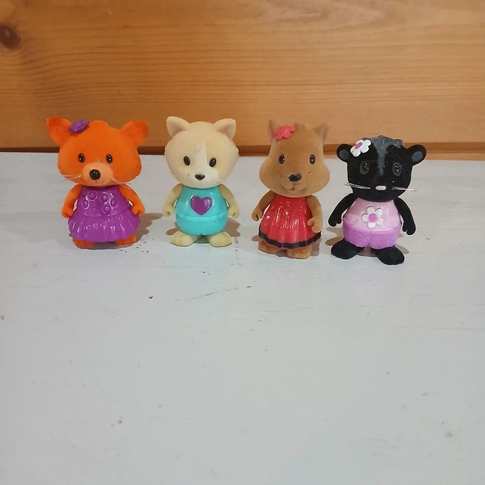 Lil Woodzeez Bobbleez‎ Bobblehead Animal Figures Lot of 4